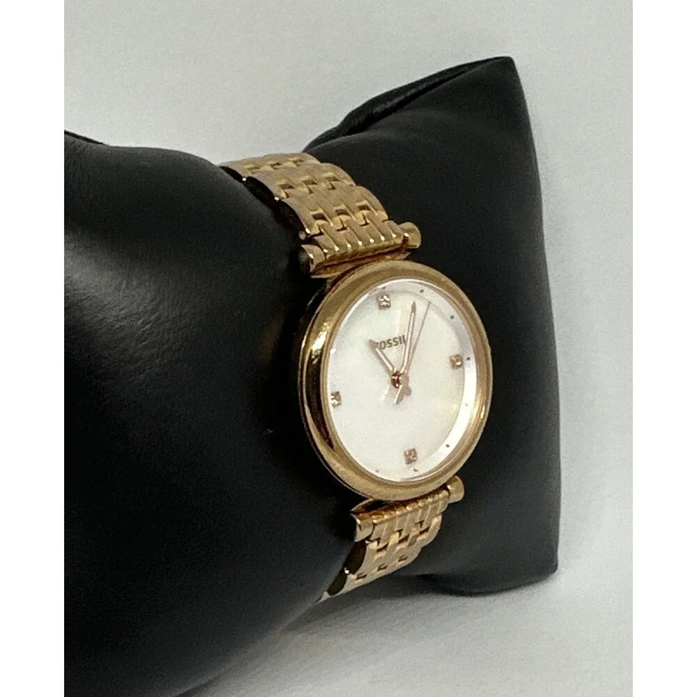 Fossil Carlie ES4429 Womens Gold Stainless Steel Analog Dial Quartz Watch HME729